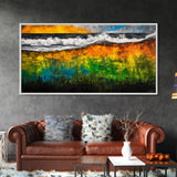 Ocean Waves, Vibrant, Abstract, Seascape, Canvas Print, Beach House Art, Coastal Wall Decor, Summer Decor, Nautical Art, Living Room Art