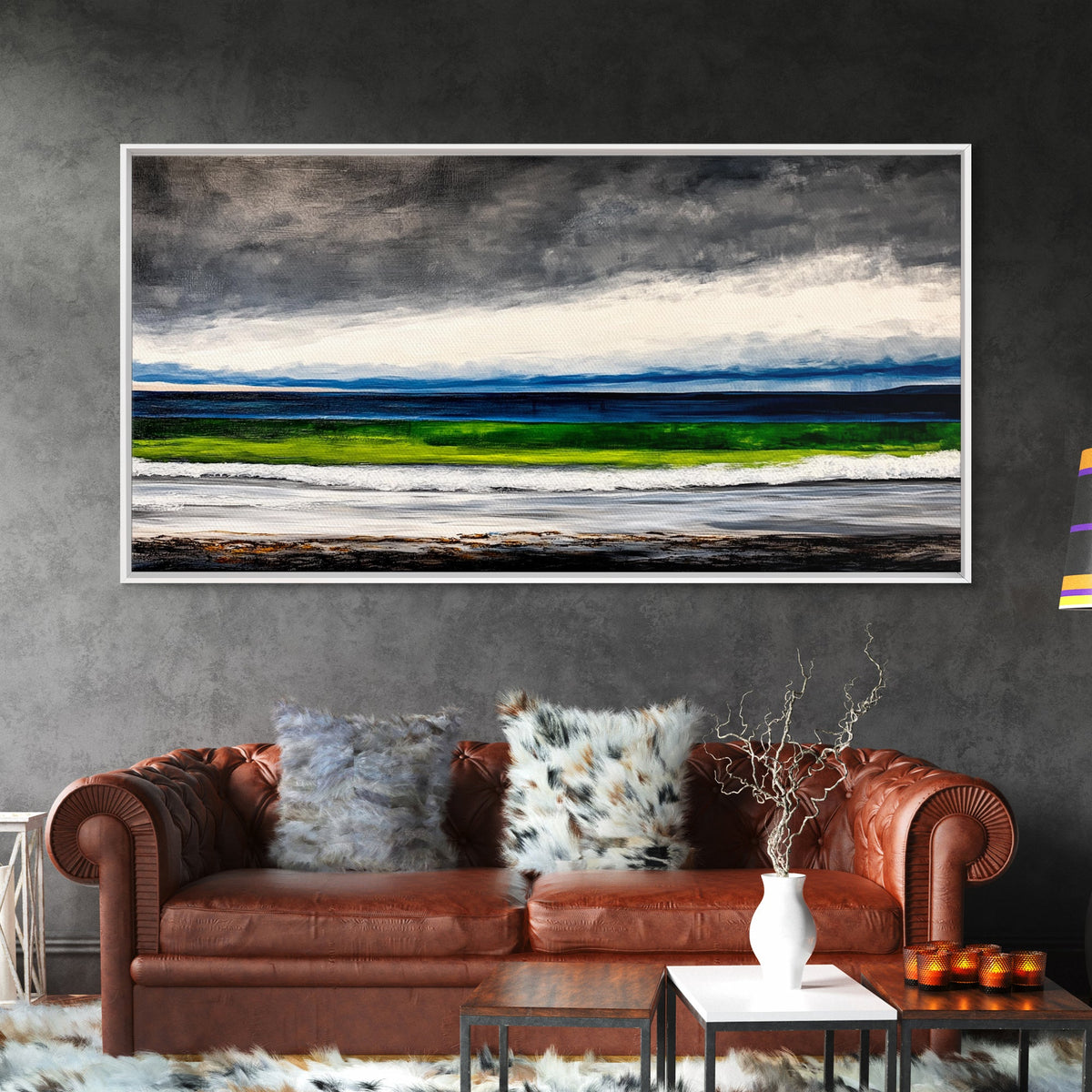 Ocean Wave, Green Waters, Seascape, Canvas Print, Coastal Wall Art, Nautical Decor, Beach House Art, Large Ocean Painting