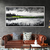 Stormy Waters, Abstract Beach Scene, Canvas Print, Ocean Wall Art, Moody Seascape Painting, Coastal Wall Decor, Living Room Art