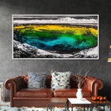 Turquoise Waves, Bold Ocean Art, Framed Canvas Print, Modern Abstract Seascape, Beach House Wall Decor, Large Statement Art