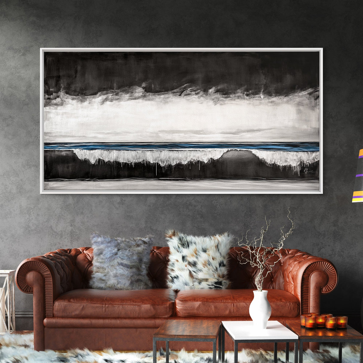 Monochrome Landscape, Mountain Art, Canvas Print, Black And White Landscape, Nature Painting, Living Room Wall Decor, Rustic Wall Art