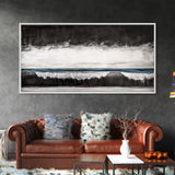 Monochrome Landscape, Mountain Art, Canvas Print, Black And White Landscape, Nature Painting, Living Room Wall Decor, Rustic Wall Art
