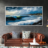 Stormy Waves, Dramatic Seascape, Canvas Print, Coastal Wall Art, Beach House Decor, Nautical Art, Moody Ocean Scene, Living Room Wall Art