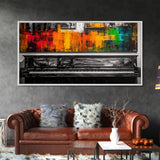 Piano Painting, Colorful Abstract, Music Lover Art, Canvas Print, Bold Wall Decor, Modern Art, Living Room Wall Art