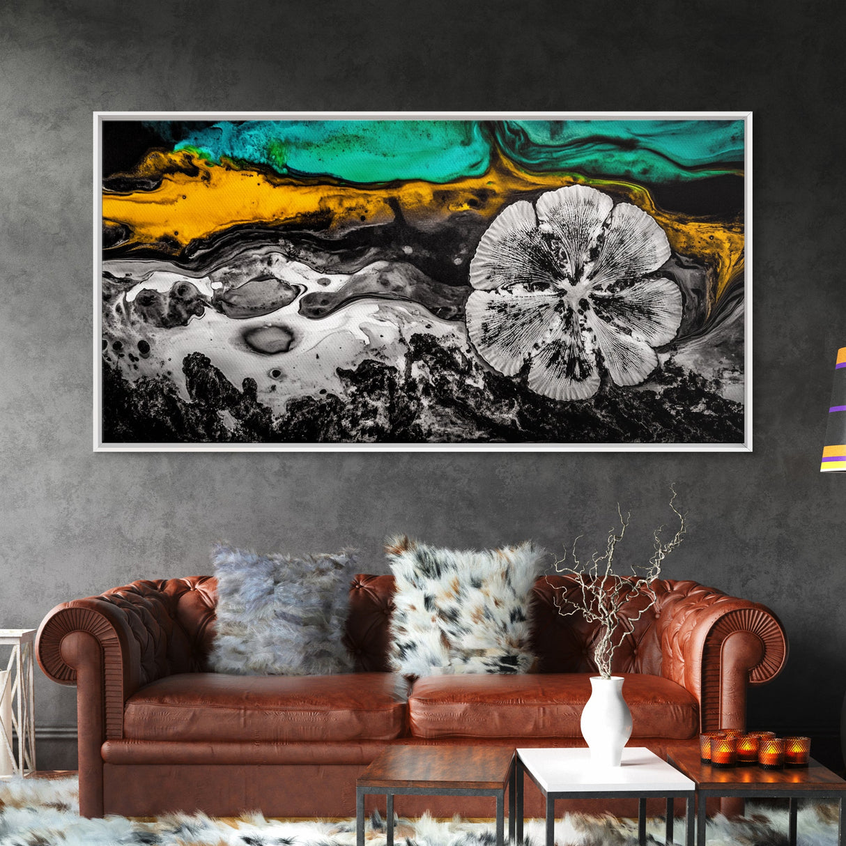 Abstract Fluid, Colorful Swirl, Black Gold Art, Canvas Print, Modern Wall Art, Living Room Art, Unique Home Decor