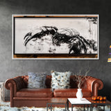 Crab Art, Black and White Coastal Decor, Nautical Wall Art, Beach House Aesthetic, Rustic Framed Canvas Print, Ocean Wildlife Art