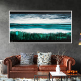 Ocean Waves, Blue Sea, Modern Coastal Art, Framed Canvas Print, Large Wall Art, Beach House Decor, Minimalist Art, Living Room Wall Art