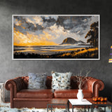 Sunset Beach, Golden Hour, Seaside Landscape, Canvas Print, Coastal Home Decor, Serene Ocean Art, Bedroom Wall Decor, Contemporary Art