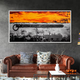 Metal Latch, Rustic, Bold, Abstract, Framed Canvas Print, Industrial Wall Art, Farmhouse Decor, Textured Painting, Unique Wall Accent