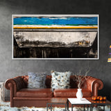 Abstract Boat, Coastal Wall Art, Nautical Decor, Large Canvas Print, Beach House Art, Modern Art, Living Room Wall Art, Blue Art