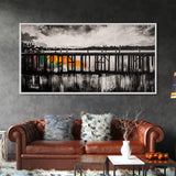 Wooden Pier, Lake House Art, Nautical Canvas Print, Black and White Art, Rustic Home Decor, Nature Artwork, Coastal Wall Art