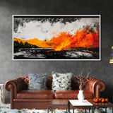 Wildfire, Abstract Art, Nature Wall Decor, Dramatic Print, Modern Art, Living Room Wall Art, Expressive Home Decor, Framed Canvas Print