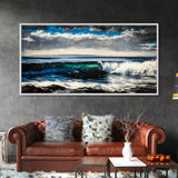Ocean Wave, Blue Water, Seascape Painting, Canvas Print, Surf Wall Art, Beach House Decor, Coastal Living, Nautical Art, Large Wall Decor