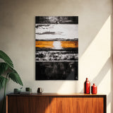 Abstract Horizon, Golden Light, Modern Landscape, Framed Canvas Print, Minimalist Wall Art, Office Decor, Contemporary Sunset, Fall Vibes