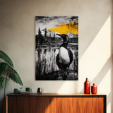 Loon, Mountain Sunset, Wildlife Wall Art, Canvas Print, Fall Decor, Rustic Home, Cabin Aesthetic, Nature Photography, Lodge Art