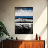 Ocean Waves, Minimalist Coastal Art, Seaside Wall Decor, Contemporary Beach Scene, Modern Home Artwork, Canvas Print