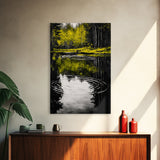 Forest Reflection, Nature Canvas Print, Black and White Photography, Zen Wall Art, Tranquil Home Decor, Modern Landscape Artwork