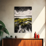 Dune Grass, Coastal Landscape Wall Art, Beach House Decor, Serene Nature Print, Rustic Seaside Art, Framed Canvas Print