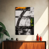 Geometric Patterns, Modern Abstract Art, Industrial Design, Black and Yellow, Unique Home Decor, Bold Style, Statement Artwork, Canvas Print