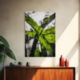 Green Abstract, Bold Modern Art, Vibrant Minimalist Design, Contemporary Statement Piece, Office Wall Decor, Framed Canvas Print