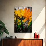 Sunflower Bloom, Fall Wall Art, Framed Canvas Print, Yellow Floral Art, Rustic Farmhouse Decor, Boho Kitchen Art, Country Home