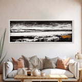 Moody Lake, Black and White Landscape, Canvas Print, Rustic Wall Art, Cabin Decor, Modern Minimalist Art, Office Artwork