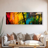 Palm Tree, Tropical Colors, Vibrant Abstract, Canvas Print, Boho Art, Modern Wall Art, Beach House Decor, Living Room Statement Piece