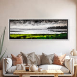 Stormy Beach, Monochrome Art, Framed Canvas Print, Coastal Wall Art, Modern Home Decor, Minimalist Landscape, Office Art, Large Wall Art