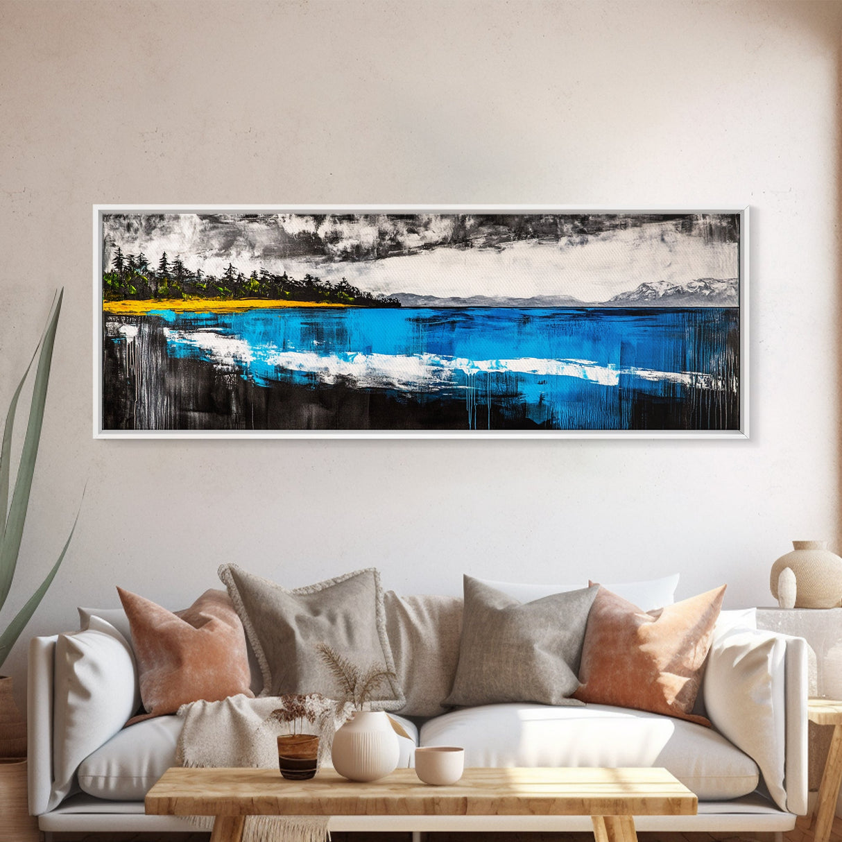 Serene Lake, Forest Reflection, Peaceful Nature, Framed Canvas Print, Tranquil Wall Art, Cabin Decor, Large Wall Hanging, Zen Art
