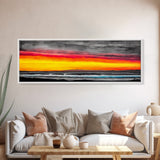 Tropical, Waves, Sunset, Canvas Print, Beach Wall Art, Living Room Decor, Vibrant Ocean Scene, Boho Seascape, Surfer Gift, Colorful Coastal