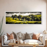 Forest Trees, Nature Landscape Art, Scenic Wall Decor, Earthy Tones Painting, Rustic Home Accent, Framed Canvas Print, Living Room