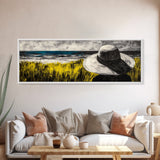 Woman at Beach, Coastal Wall Art, Minimalist Art, Framed Canvas Print, Ocean View Art, Neutral Home Decor, Boho Wall Art