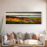 Mountain Meadow, Vibrant Landscape Art, Nature Painting, Framed Canvas Print, Fall Wall Art, Cabin Decor, Rustic Art