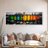 Vibrant Canoe, Modern Nautical Art, Bold Color Wall Art, Canvas Print, Abstract Adventure Art, Boho Aesthetic, Rustic Lake House Decor
