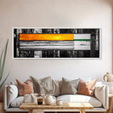 Modern Sunset Art, Abstract Ocean Painting, Rustic Wood Print, Warm Color Wall Decor, Coastal Landscape Canvas Print, Framed Canvas Print