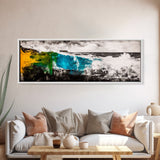 Abstract Ocean Wave, Colorful Coastal Painting, Modern Nautical Wall Art, Bold Seascape Print, Vibrant Beach Decor, Framed Canvas Print