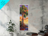 Tree, Roots, Vibrant, Landscape, Framed Canvas Print mystical rainbow tree artwork colorful nature themed office wall art spiritual gift