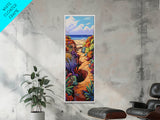 Beach Trail, Colorful Dunes, Coastal Nature Path Art, Vibrant Summer Landscape, Boho Bedroom Decor, Canvas Print
