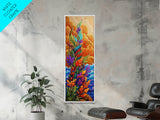 Seaweed Ocean, Abstract, Framed Canvas Print, Vibrant Coastal Kitchen Wall Art, Ocean Inspired Boho Decor, Underwater Garden Style