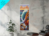Ocean Wave, Rocks, Canvas Print, Vibrant Coastal Wall Art, Beach Bathroom Art, Nature Inspired, Bold Seascape, Summer Home Decor