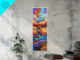 Tropical Cloud, Island, Nature - Canvas Print vibrant ocean decor, sunset wave art, island fantasy painting, bedroom wall art, boho style