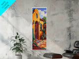 Adobe Home, Southwest Colors, Rustic Entryway Art, Framed Canvas Print, Mexican Style Decor, Boho Living Room Accent, Desert Home Art
