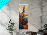 Plant Sunset, Southwest, Desert, Canvas Print, Boho Living Room Decor, Colorful Botanical Wall Art, Desert Vibes, Earthy Tones Painting