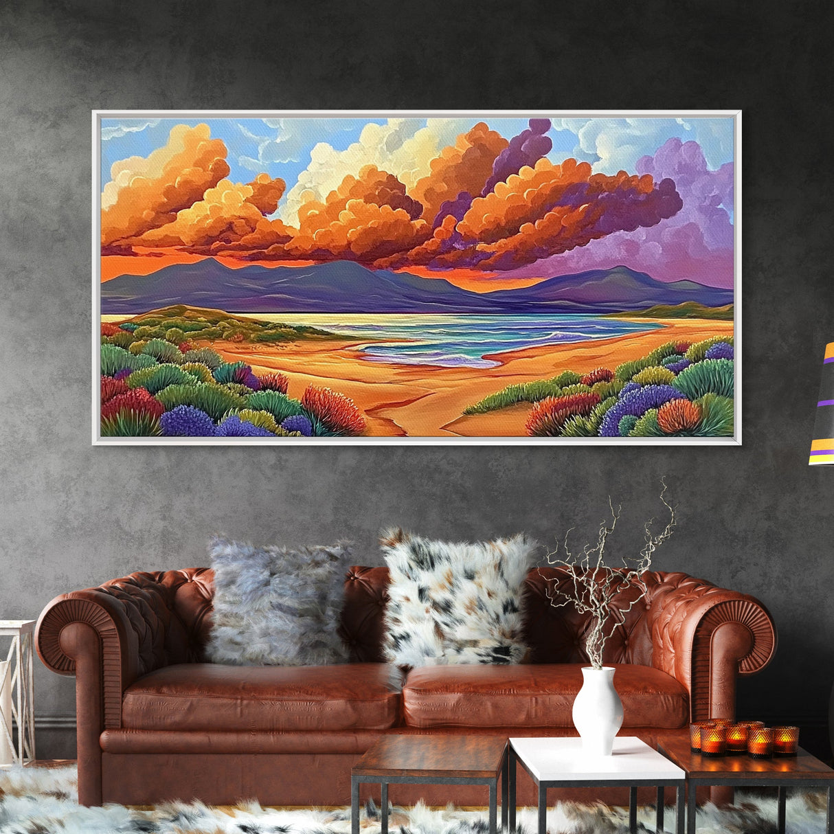 Coastal Sunset, Sandy Dunes, Ocean View, Canvas Print, Beach sunset artwork perfect Bathroom Wall Art or Tranquil Bedroom Decor