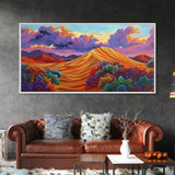 Sand Mountain, Clouds Sunset, Canvas Print, vibrant desert, mountain landscape, dusk dramatic sky, Autumn Decor, Boho Living Room