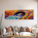 Hidden Treasure Cave, Ocean Fantasy Art, Canvas Print, Bold Coastal Decor, Colorful Kids Room Wall Art, Surreal Beach Style