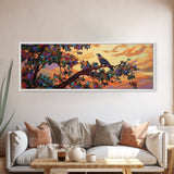 Majestic Eagle, Colorful Tree, Sunset Sky, Bold Nature, Canvas Print, wildlife wall art, nature lover gift, living room decor