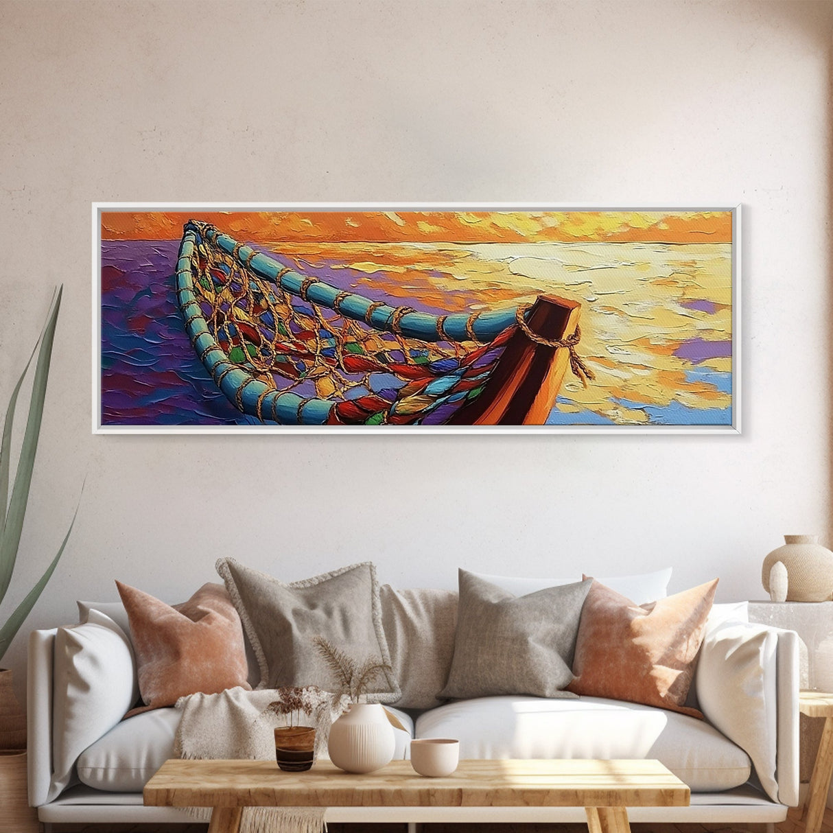 Sunset Hammock, Tranquil Waters, Ocean Relaxation, Framed Canvas Print, tropical bedroom art, chill beach vibe, coastal decor