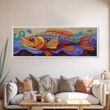 Tropical Fish Painting, Vibrant Ocean Life, Canvas Print, Coastal Kitchen Wall Art, Underwater Theme Decor, Boho Beach Art