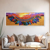 Feather Horizon, Sunset Sky, Southwest Landscape, Canvas Print, Boho Bedroom Wall Art, Eclectic Home Decor, Nature Inspired Art